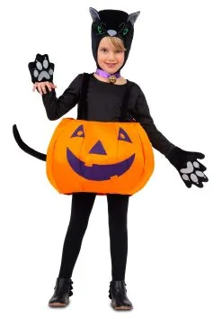 Cat In Pumpkin Costume For Children
