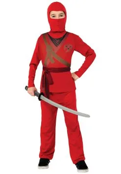 Red Ninja Costume For Kid's