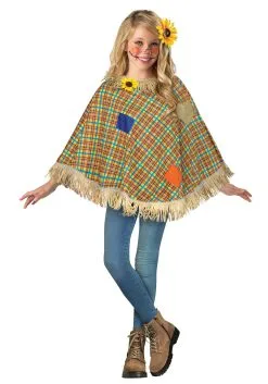 Kid's Sweet Scarecrow Poncho Costume