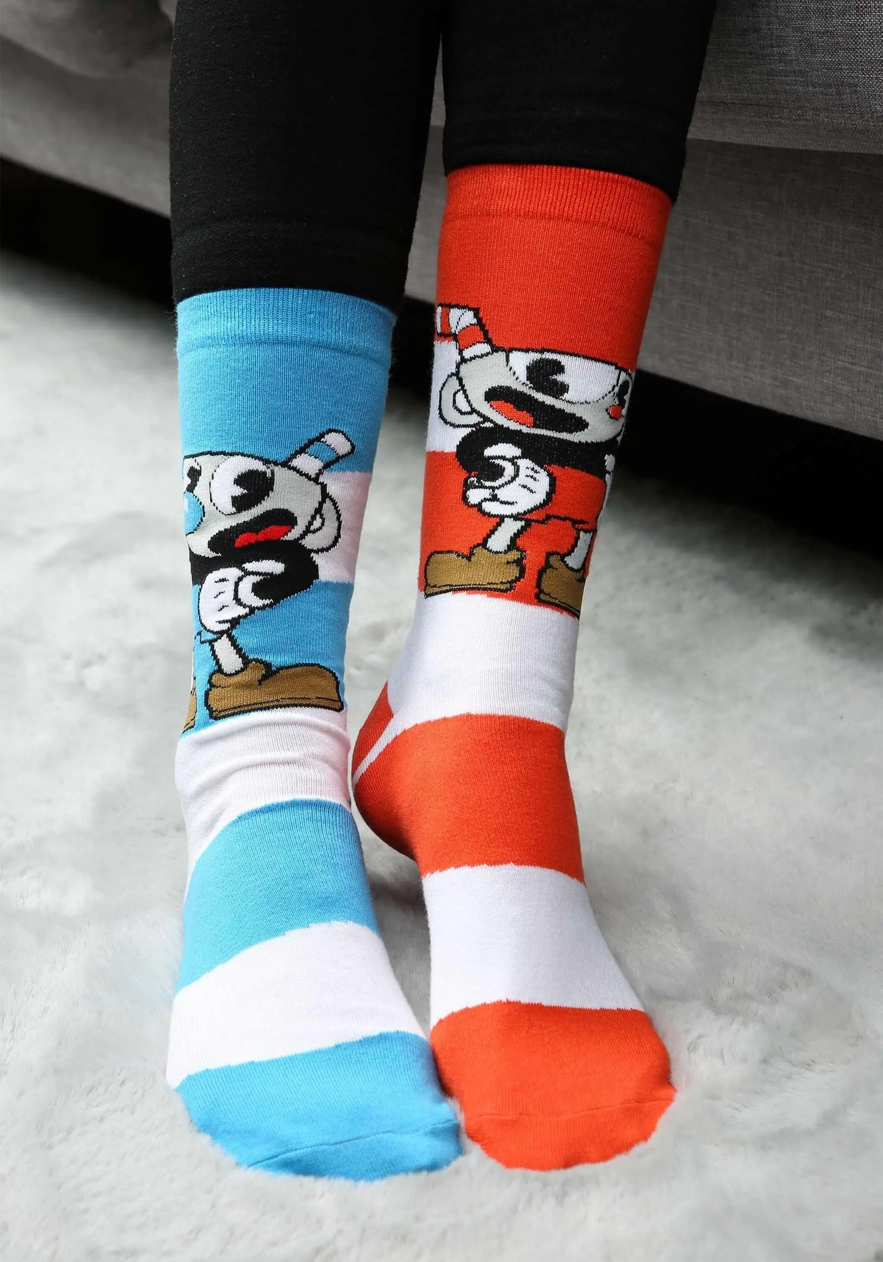 Cuphead Mugman Victory Crew Socks - Image 2