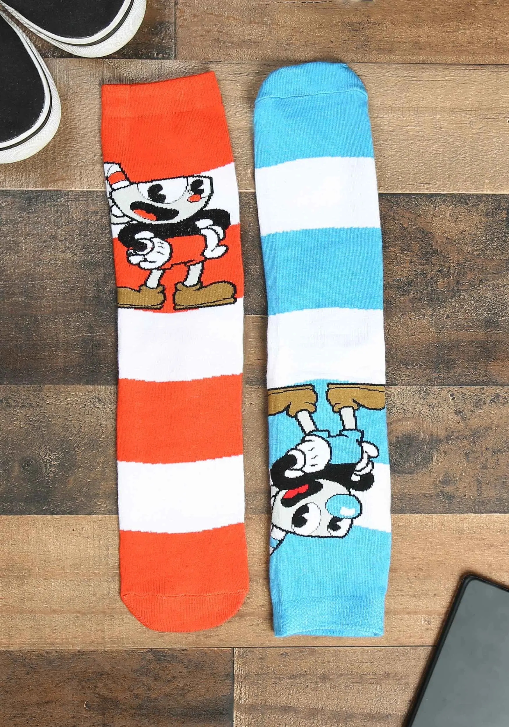 Cuphead Mugman Victory Crew Socks - Image 3