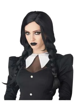 Dark Gothic Black Braids Costume Wig For Women