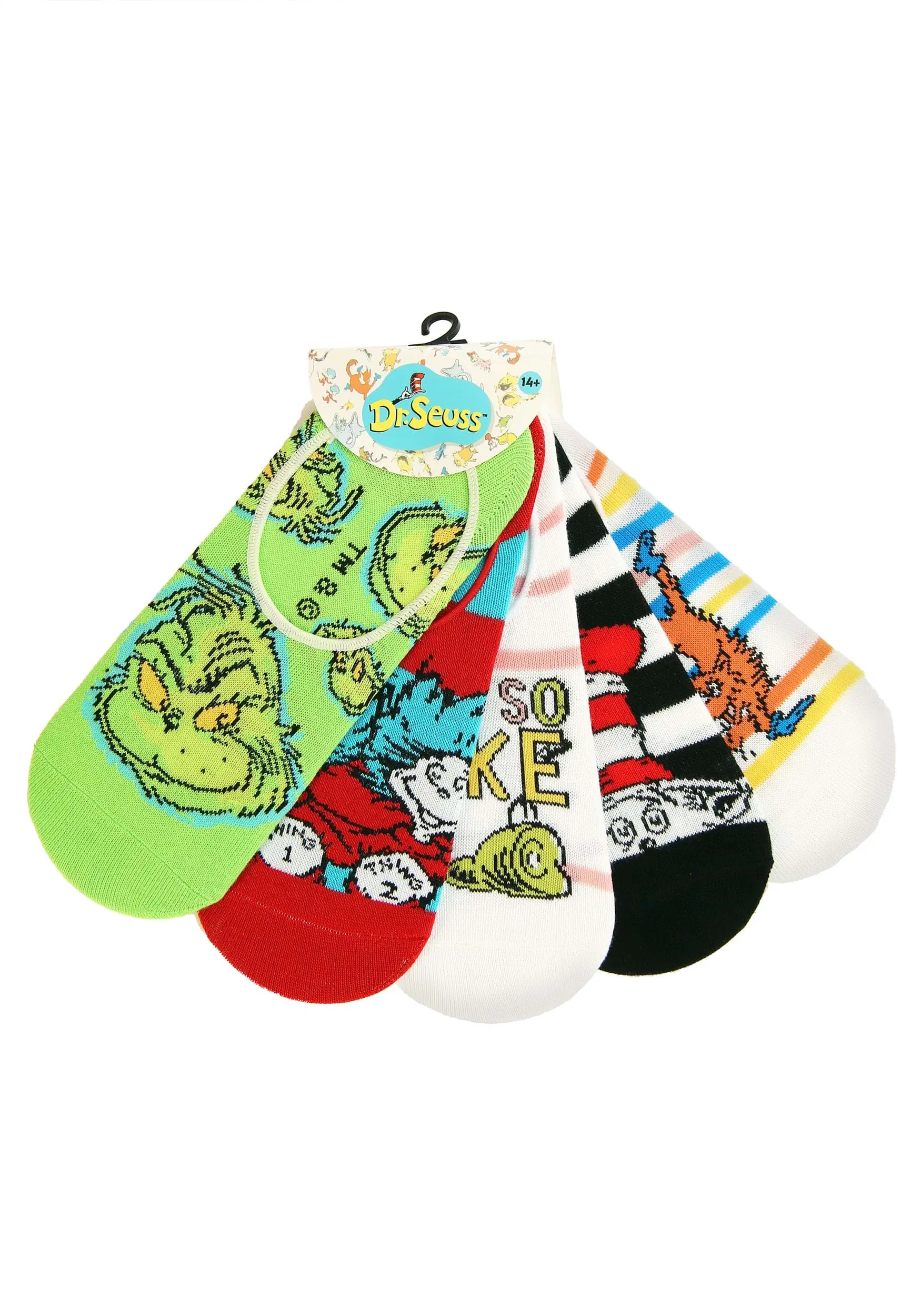 Dr. Seuss No Show Sock Set Adult 5 Pairs - Image 2