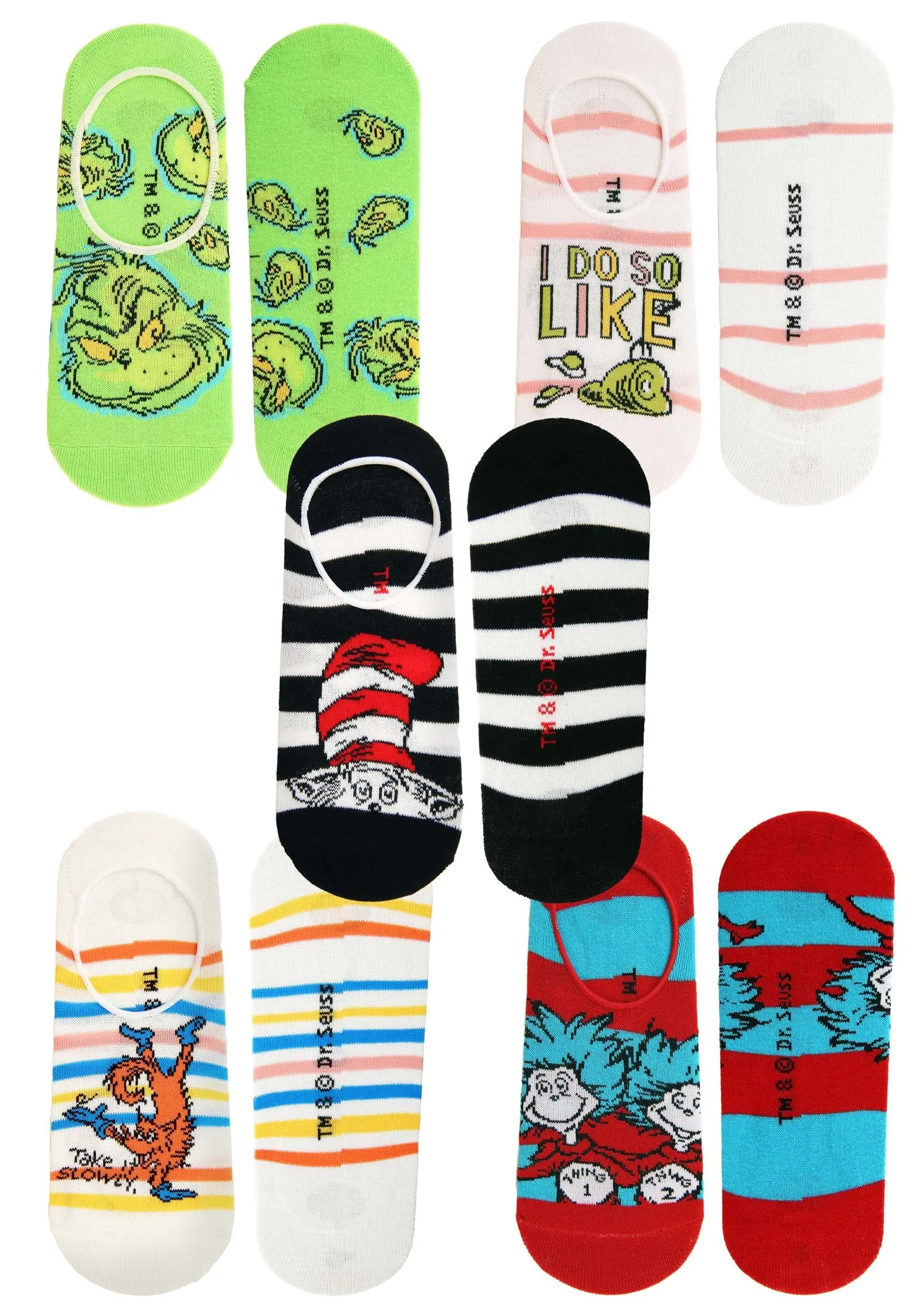 Dr. Seuss No Show Sock Set Adult 5 Pairs - Image 8
