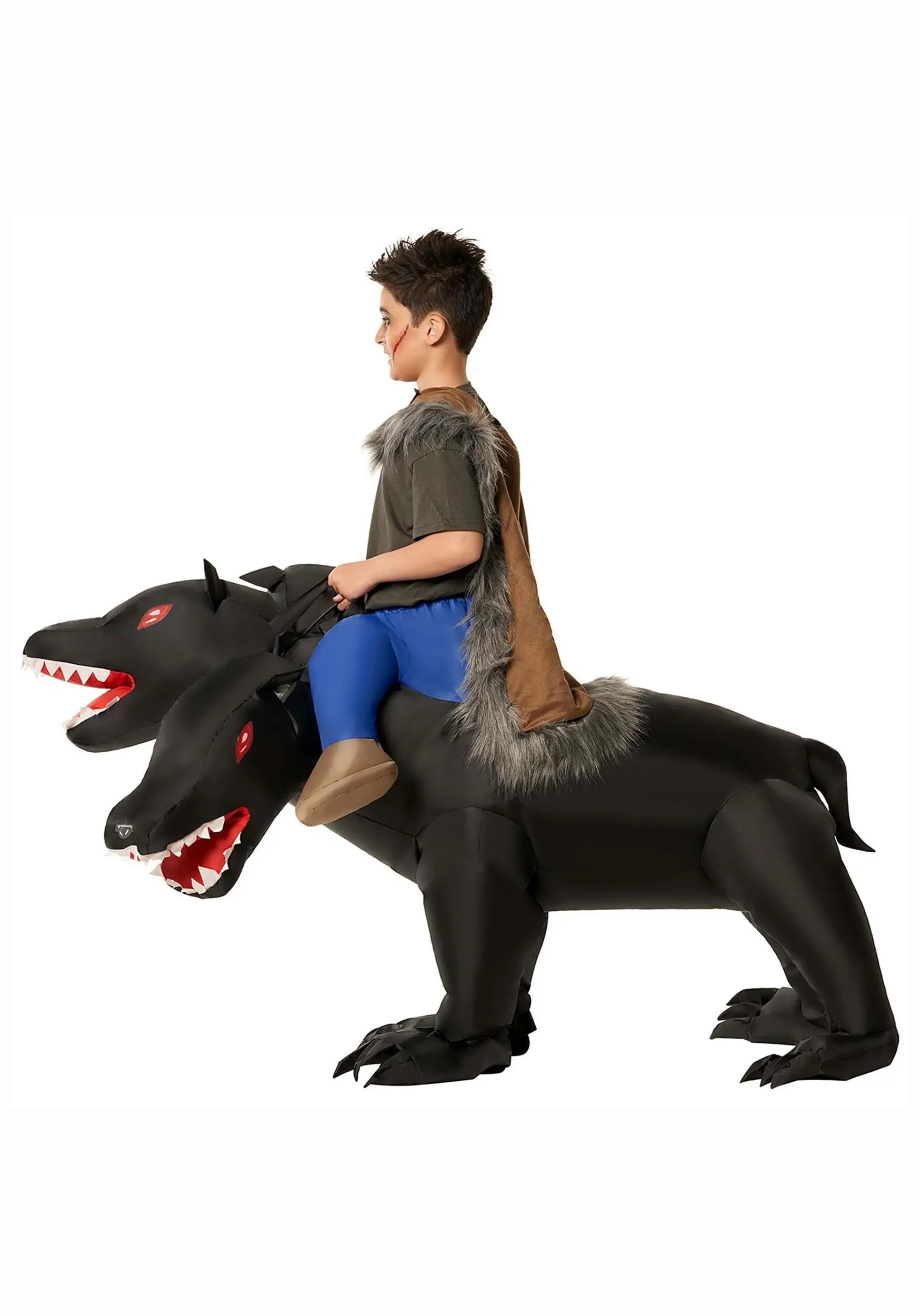 Evil 3-Headed Dog Ride On Inflatable Costume For Kids - Image 2
