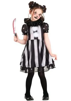 Dark Circus Clown Girl's Costume