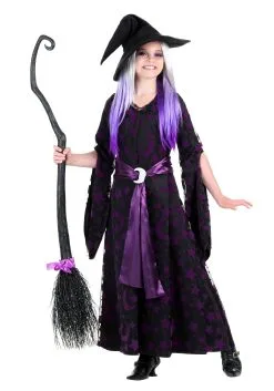 Purple Moon Witch Costume For Girls