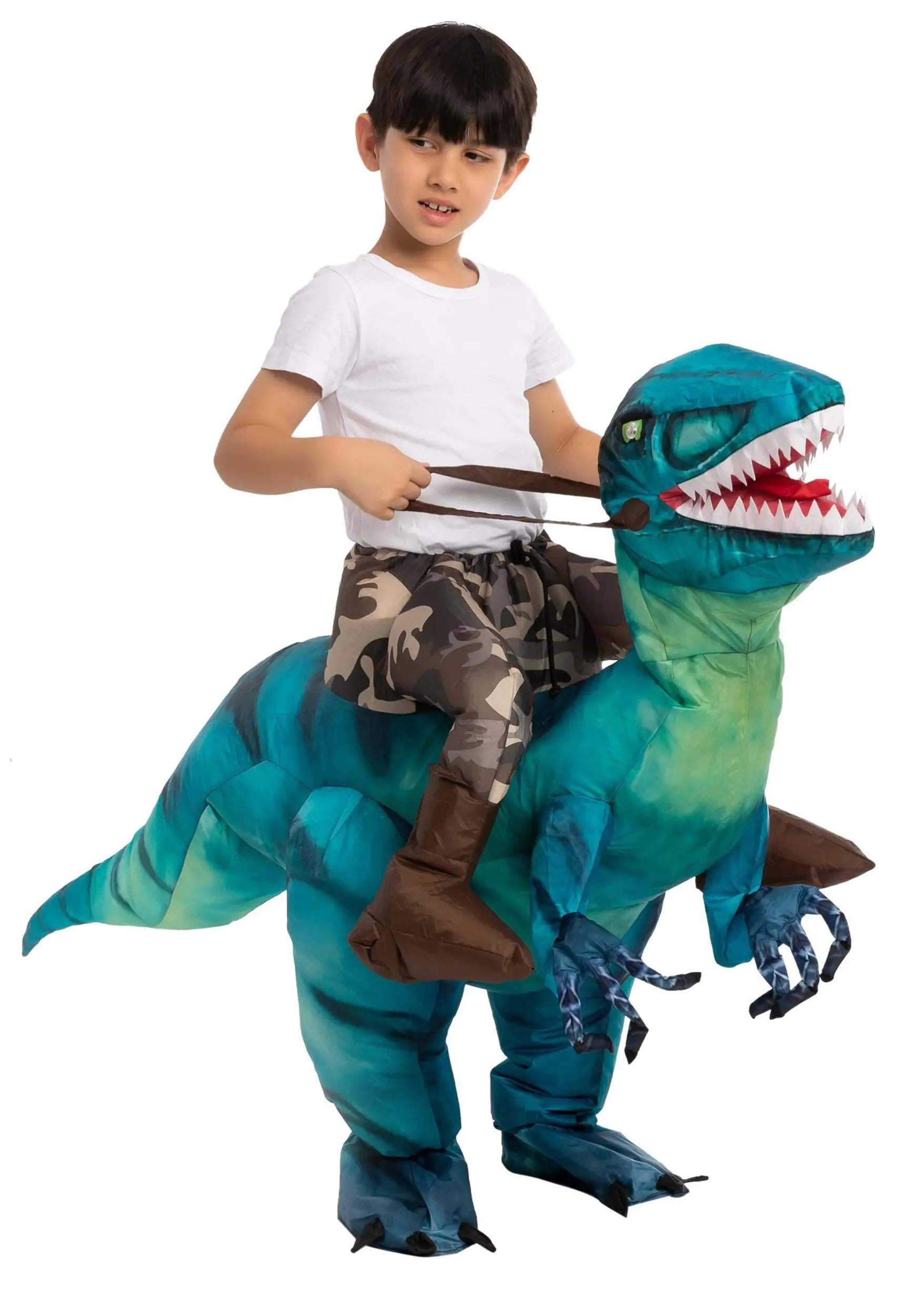Inflatable Raptor Ride-On Costume For Kids - Image 2