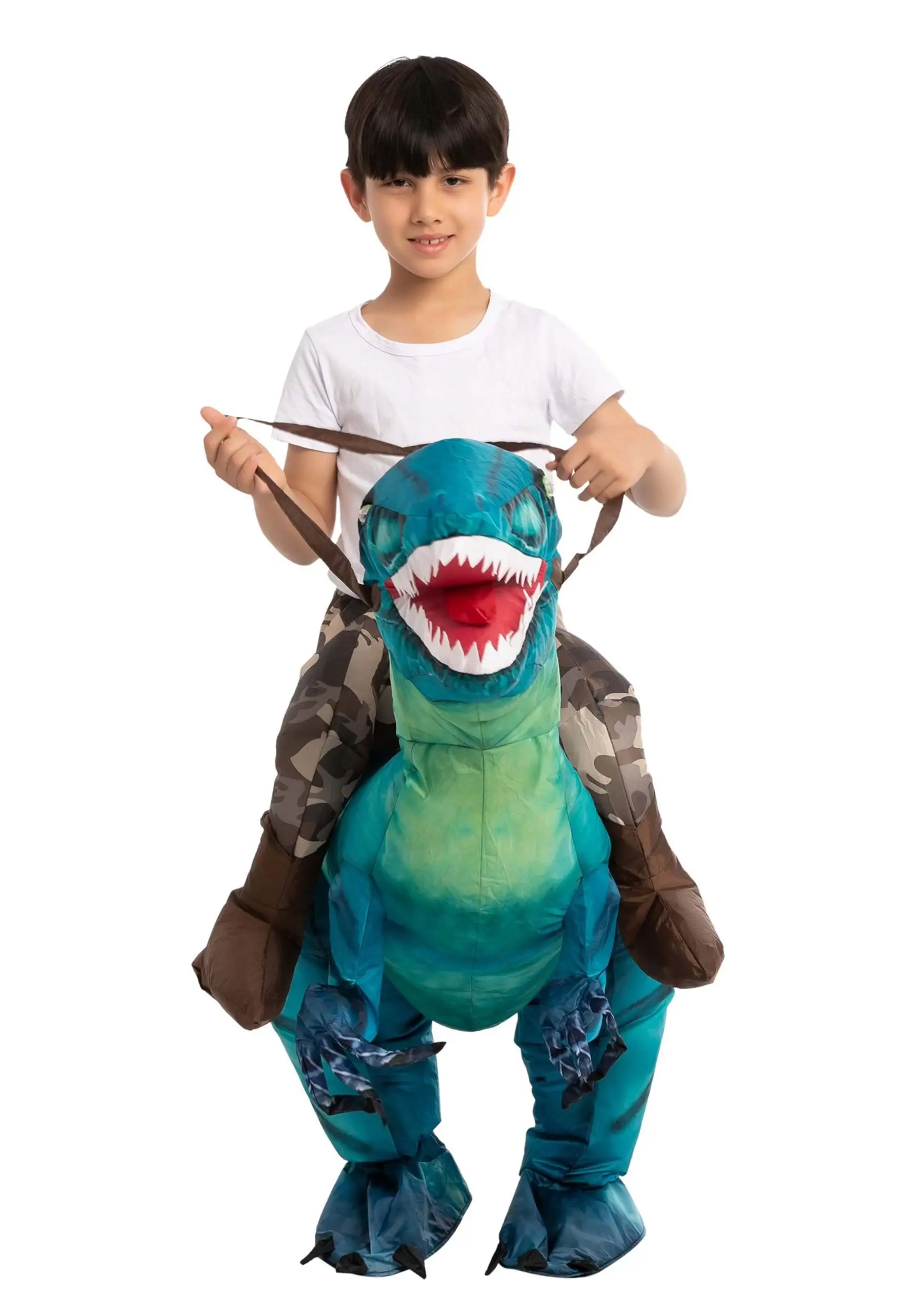 Inflatable Raptor Ride-On Costume For Kids - Image 4