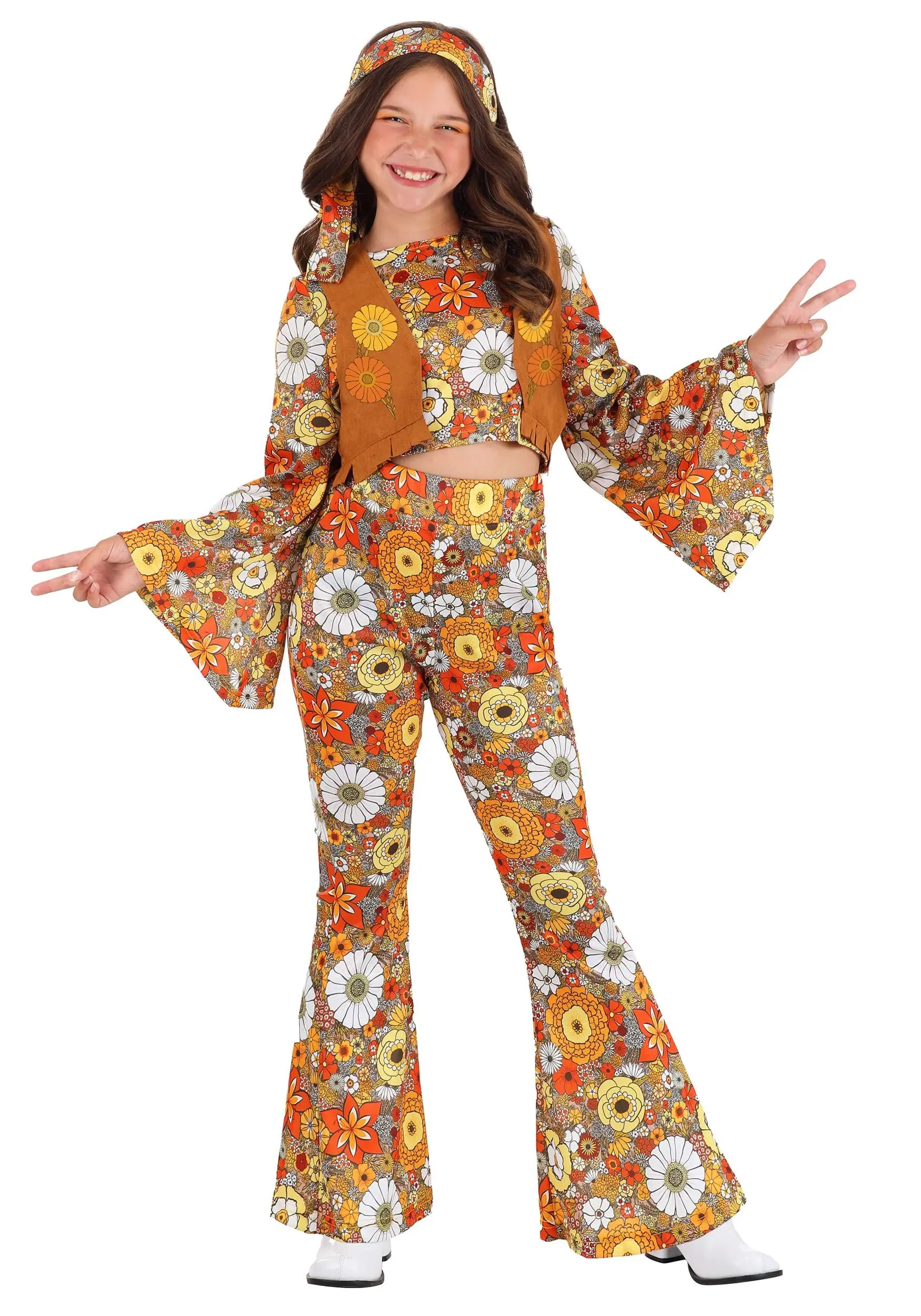 Autumn Flower Hippie Costume For Kid's