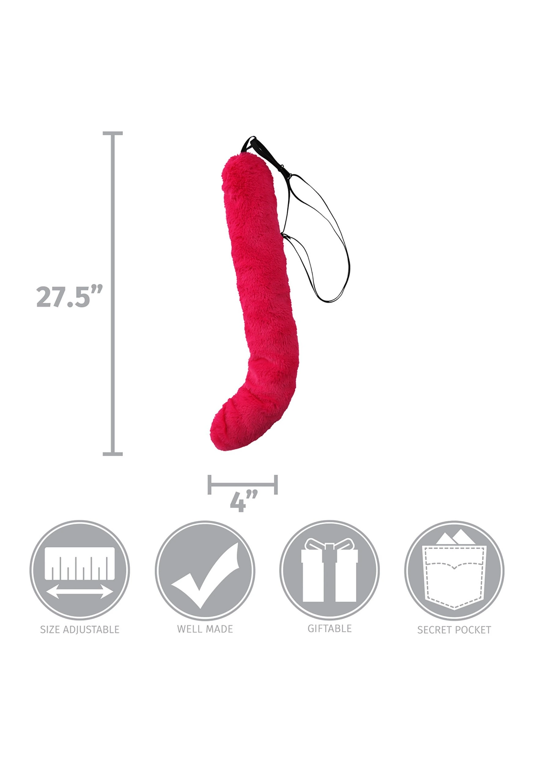 Magenta Anime Deluxe Cat Tail Accessory - Image 6