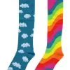 Mismatched Rainbow Knee-High Socks
