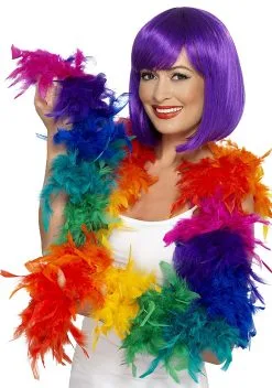 9' Rainbow Feather Boa