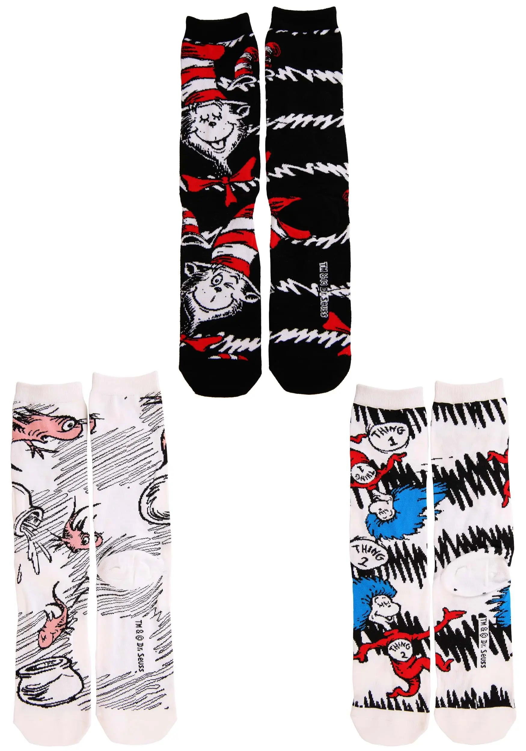 The Cat In The Hat Adult Crew Sock Set - Image 9