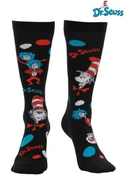 The Cat In The Hat Pattern Socks Adult's