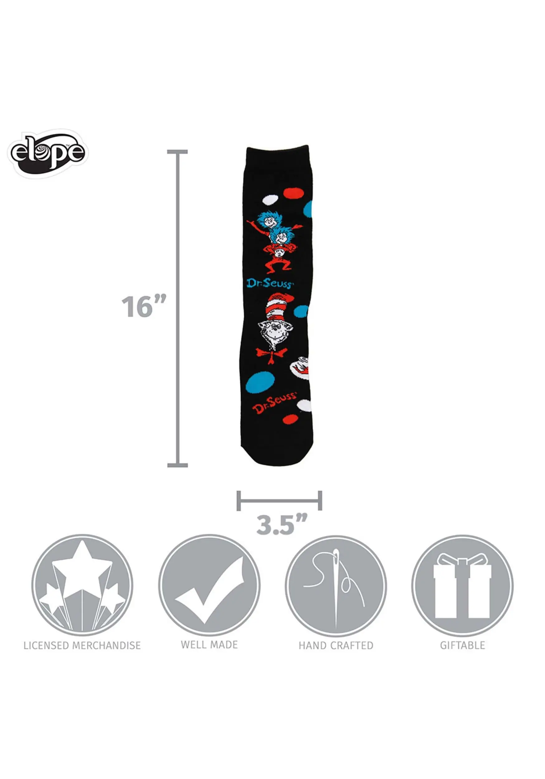 The Cat In The Hat Pattern Socks Adult's - Image 4