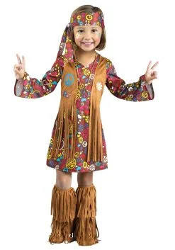 Toddler Peace & Love Hippie Girl's Costume