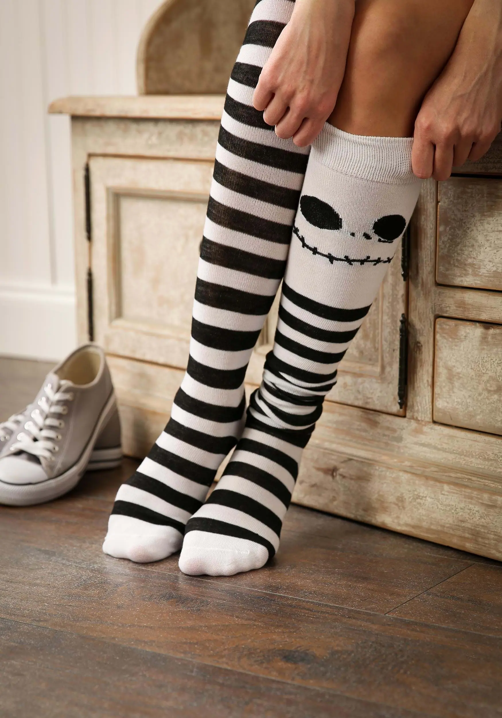 Nightmare Before Christmas Jack Skellington Thigh High Womens Socks